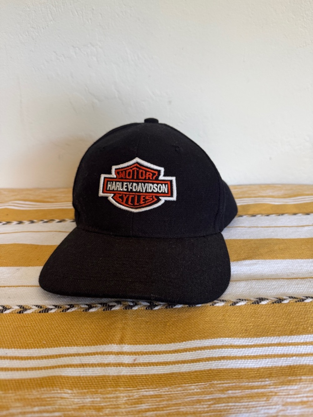 Harley-Davidson Black Cap with Orange and White Shield